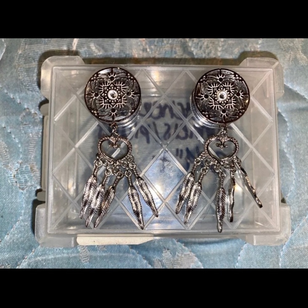 Silver Stone Dream Catcher Plugs